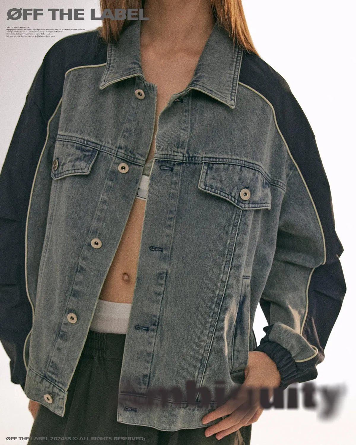 Off The Label two-tone denim jacket blue