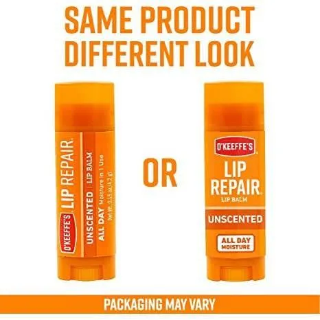 O'KEEFFE'S UNSCENTED LIP REPAIR LIP BALM STICK 0.15OZ