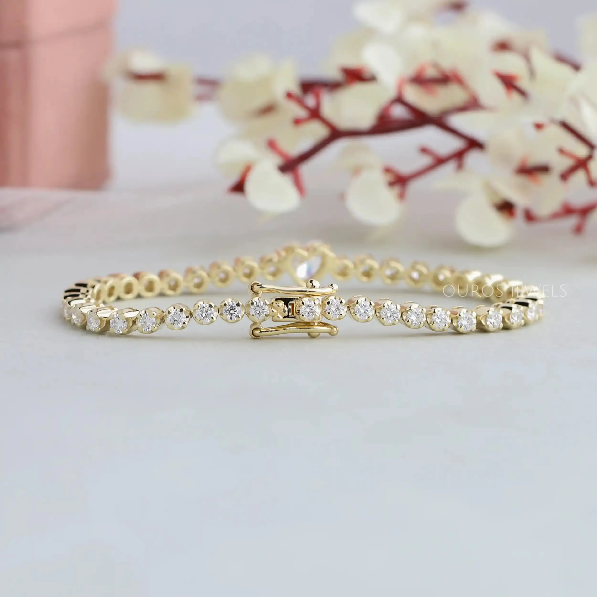Old Cut Heart Lab Diamond Tennis Bracelet