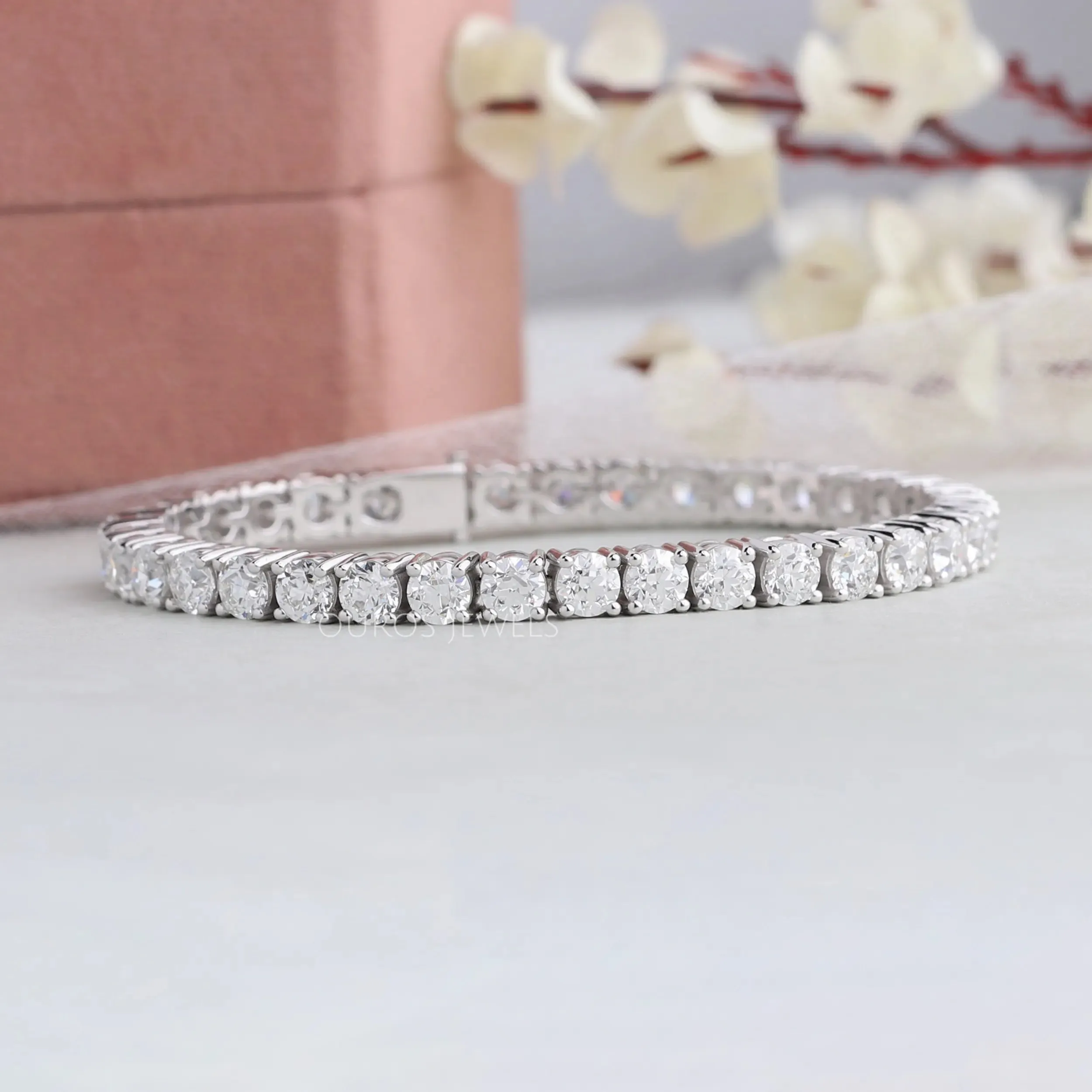 Old European  Round Cut Lab Diamond Tennis Bracelet