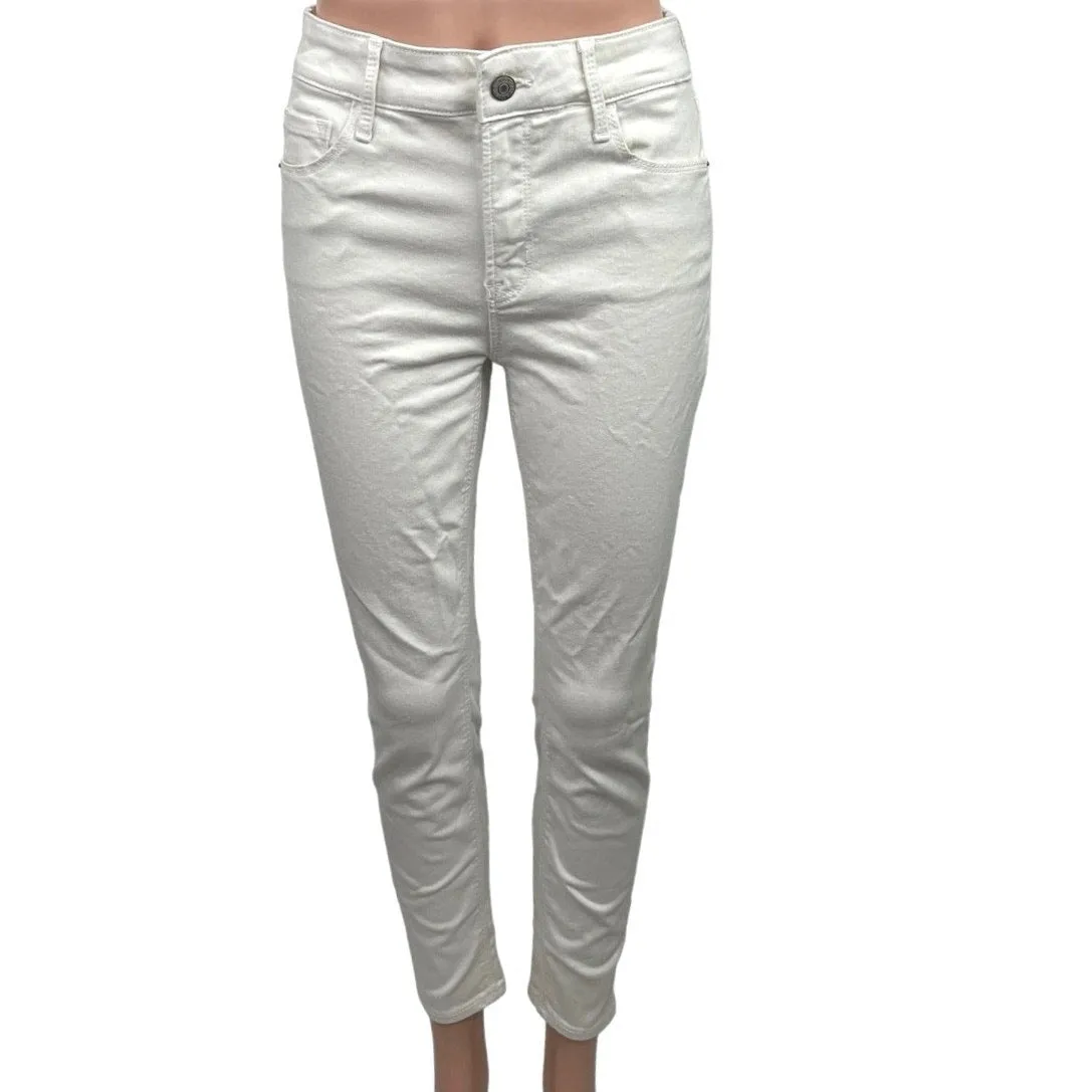 Old Navy White Cotton Stretch High Rise Rockstar Super Skinny Jeans Size 8