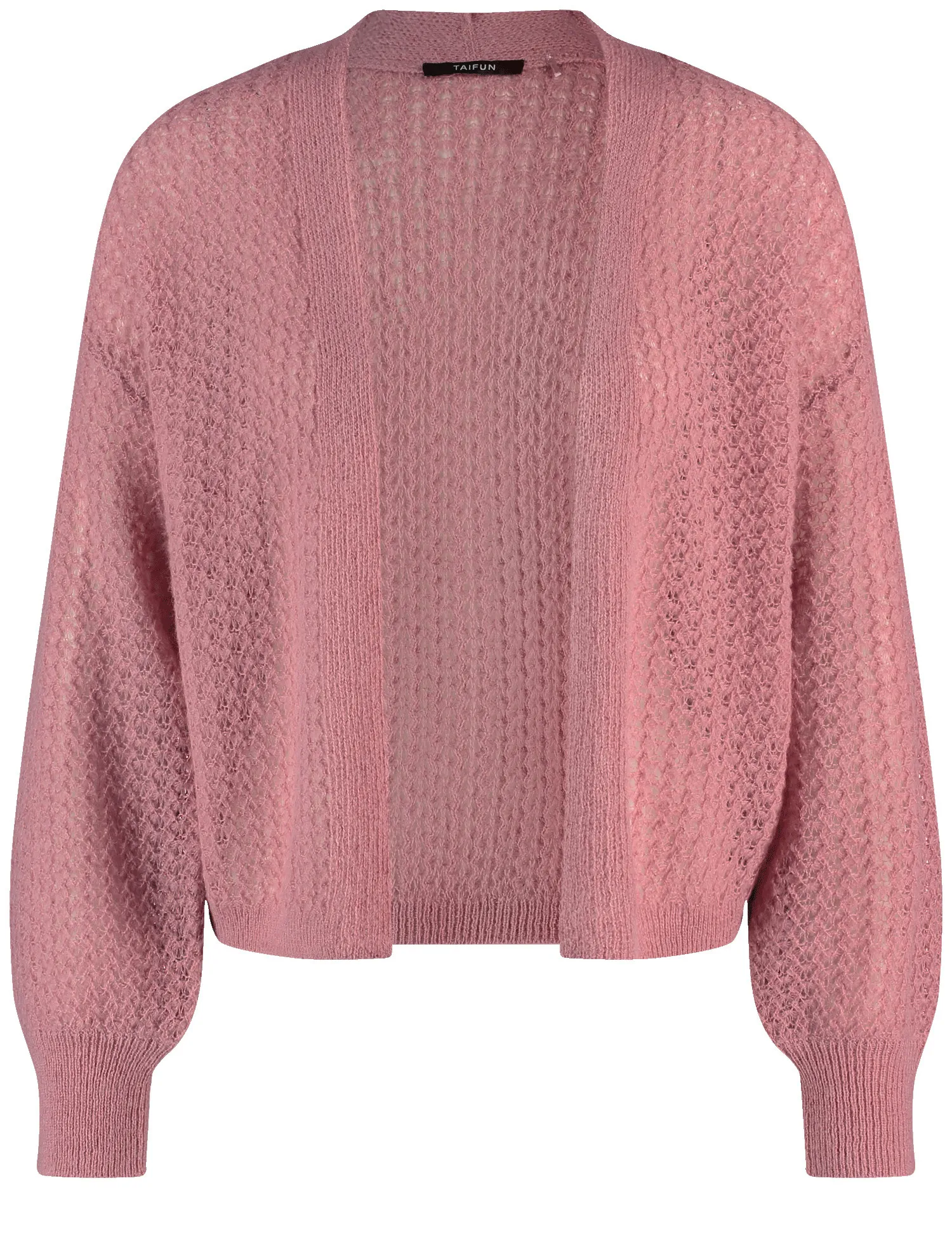 Open cardigan with an airy knit pattern