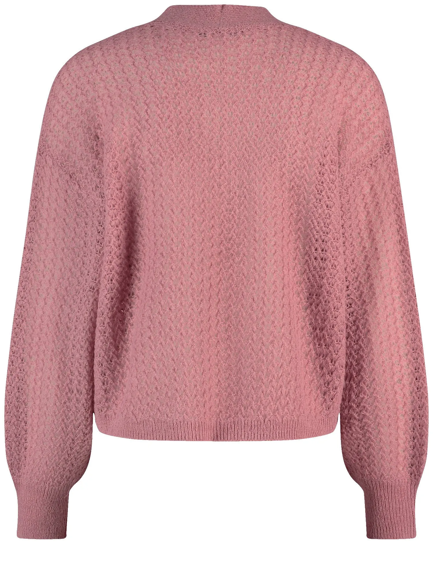 Open cardigan with an airy knit pattern