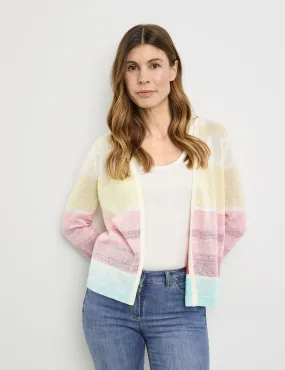 Open cardigan with colour blocking