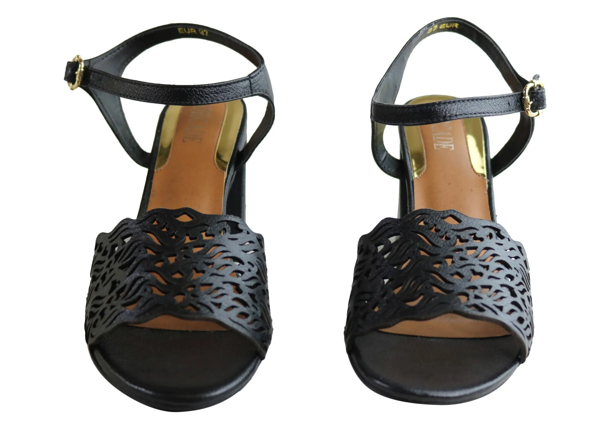 Orcade Mena Womens Fashion Leather Heels Sandals Made In Brazil