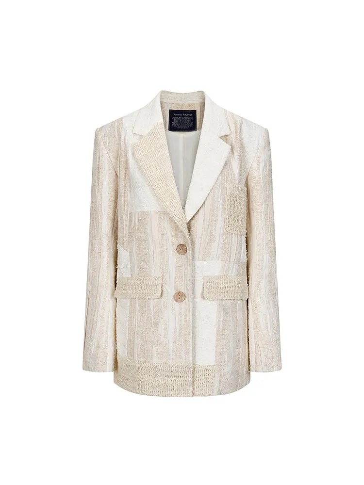 Oversize Patchwork Asymmetry Chic Jacket