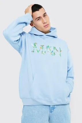 Oversized Man Floral Hoodie
