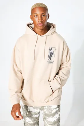Oversized Official Floral Back Graphic Hoodie