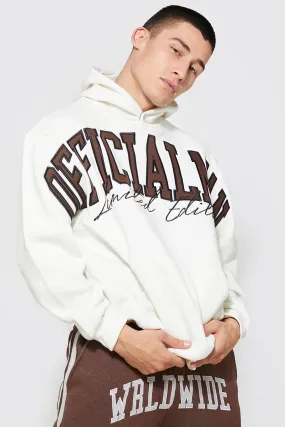 Oversized Official Man Print Hoodie