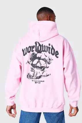 Oversized Worldwide Skull Hoodie