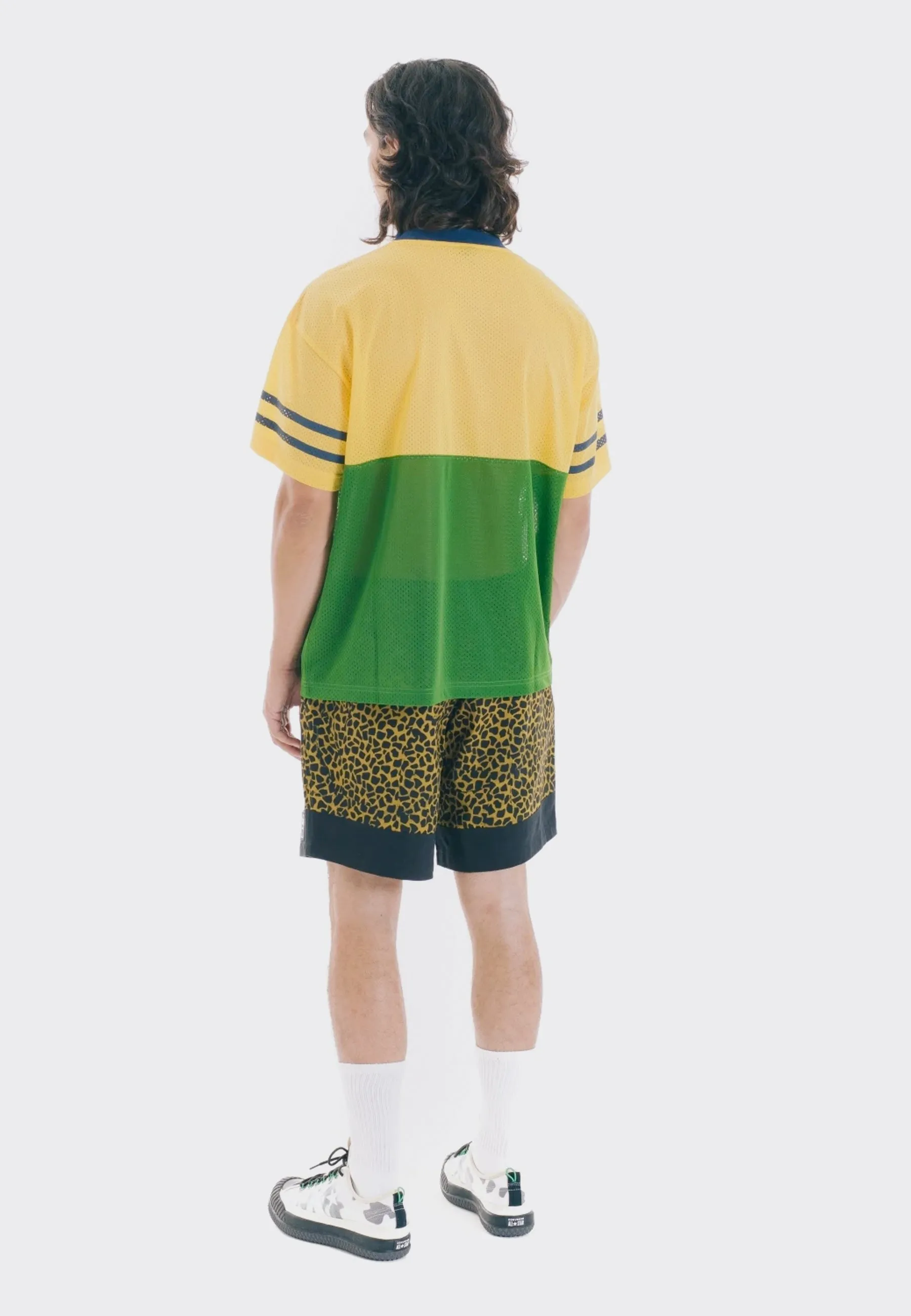 Paneled Football Mesh Shirt - yellow
