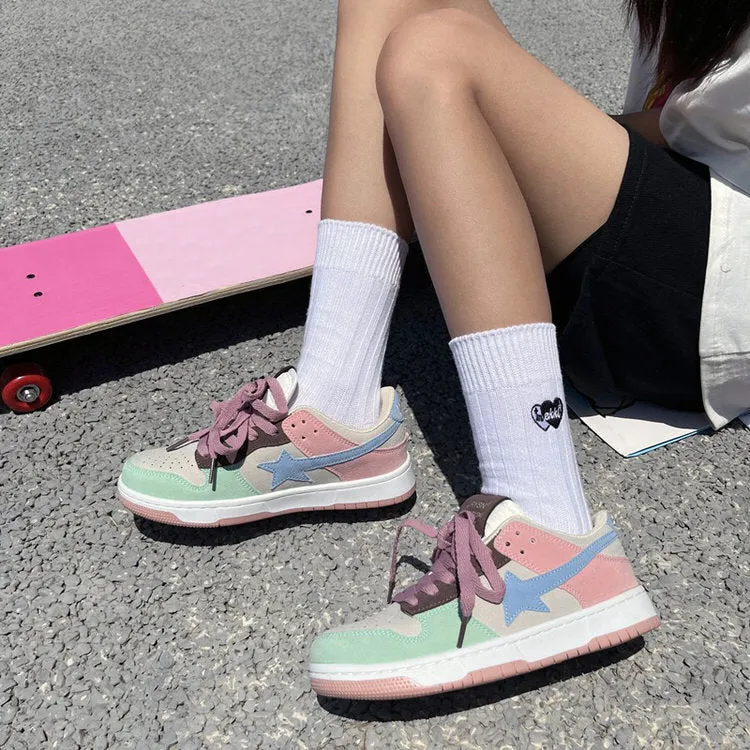 Pastel Color Block Star Sneakers