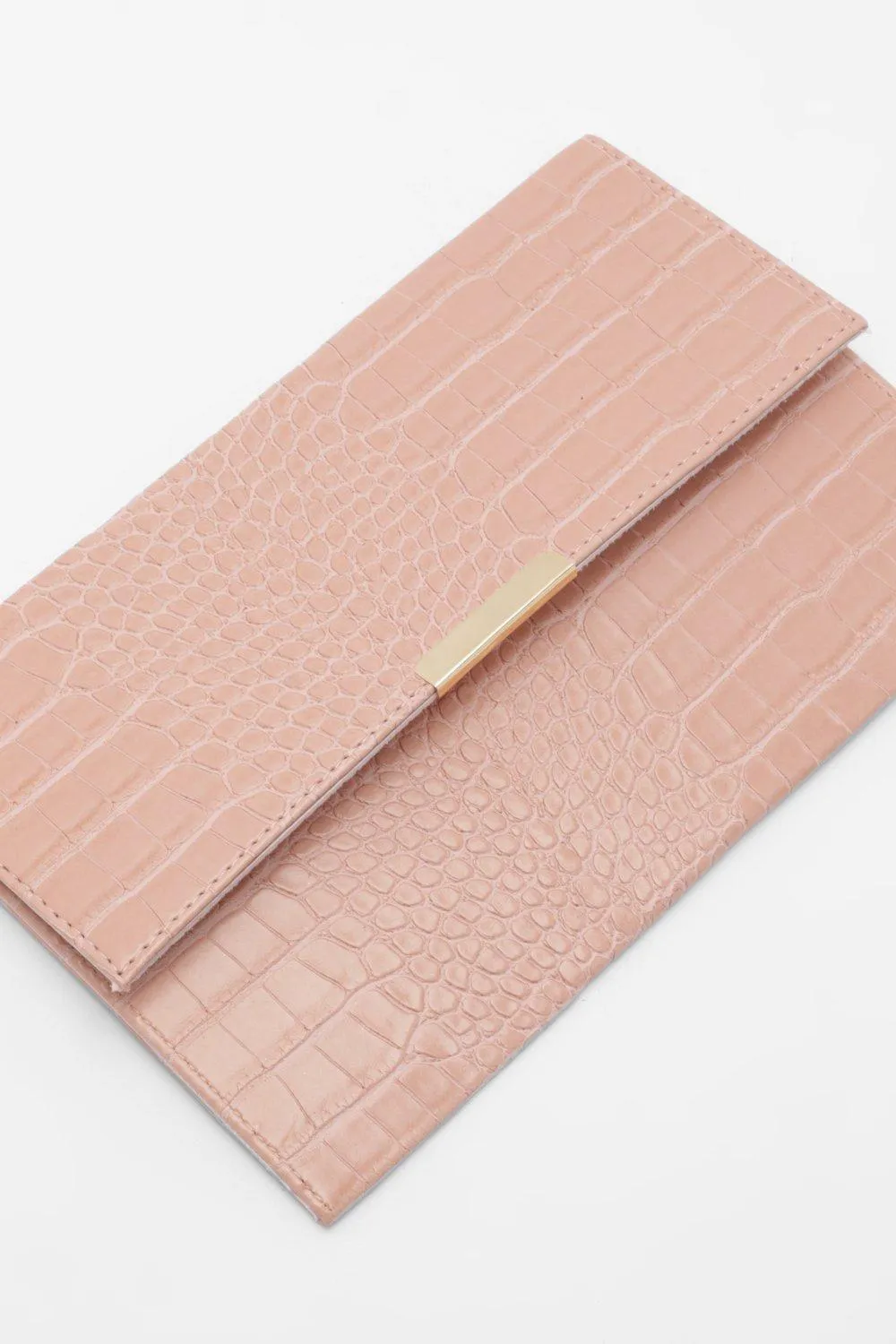 Pastel Croc Envelope Clutch