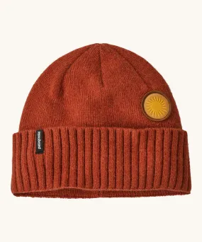 Patagonia Adult Brodeo Beanie Hat - Burnished Red / Sun Patch