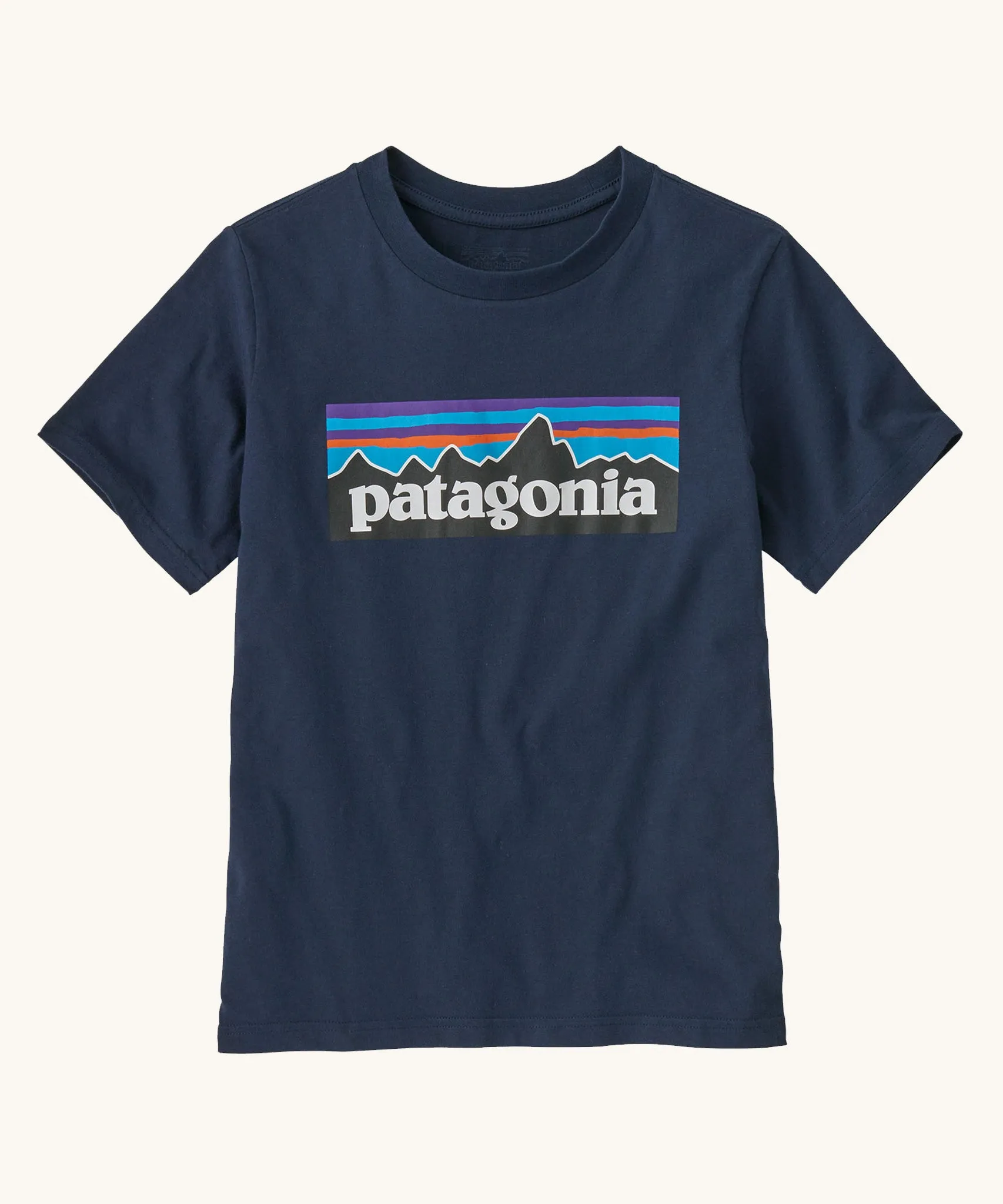 Patagonia Kids P-6 Logo T-Shirt - New Navy