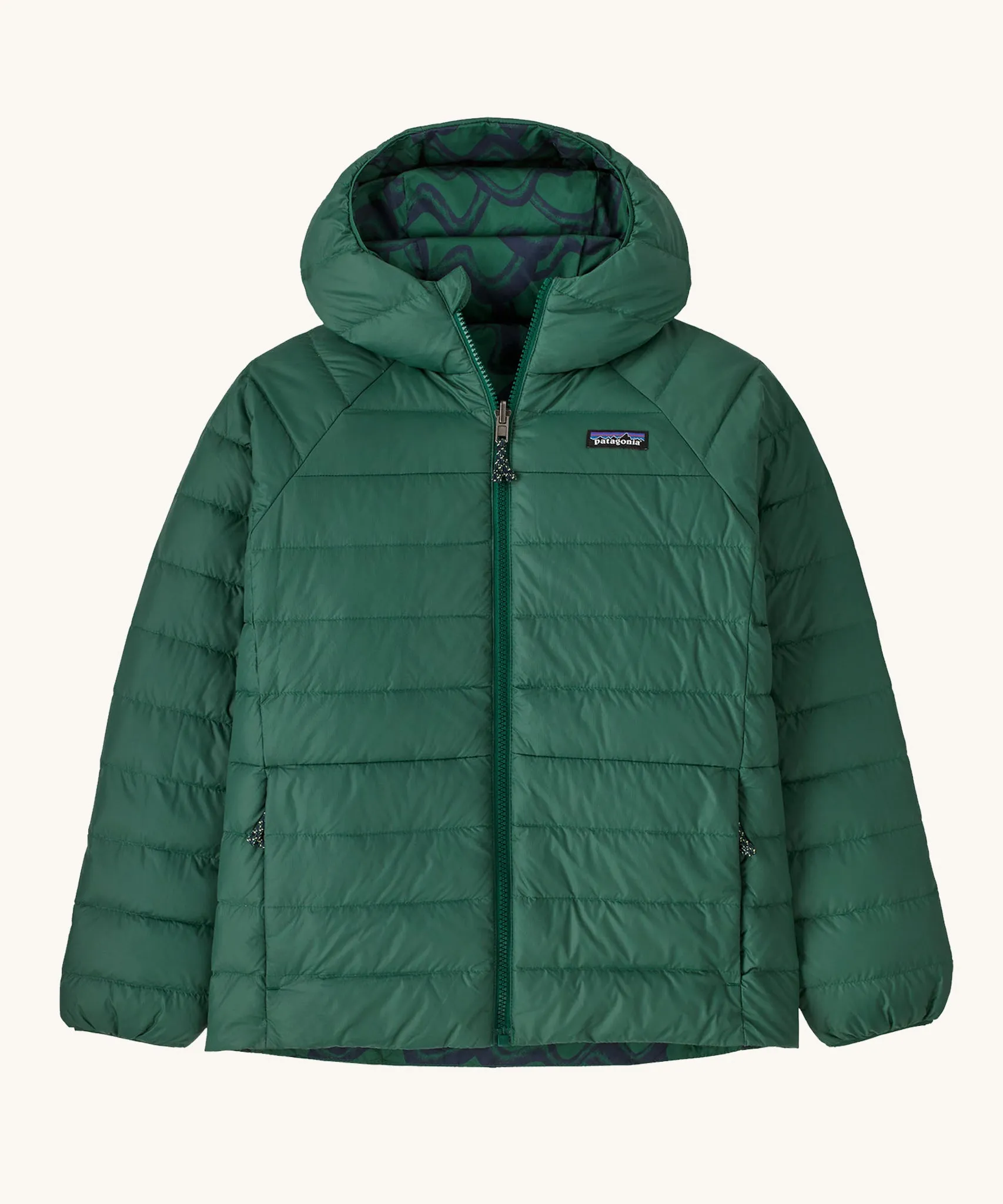 Patagonia Kids Reversible Down Hoody - Conifer Green