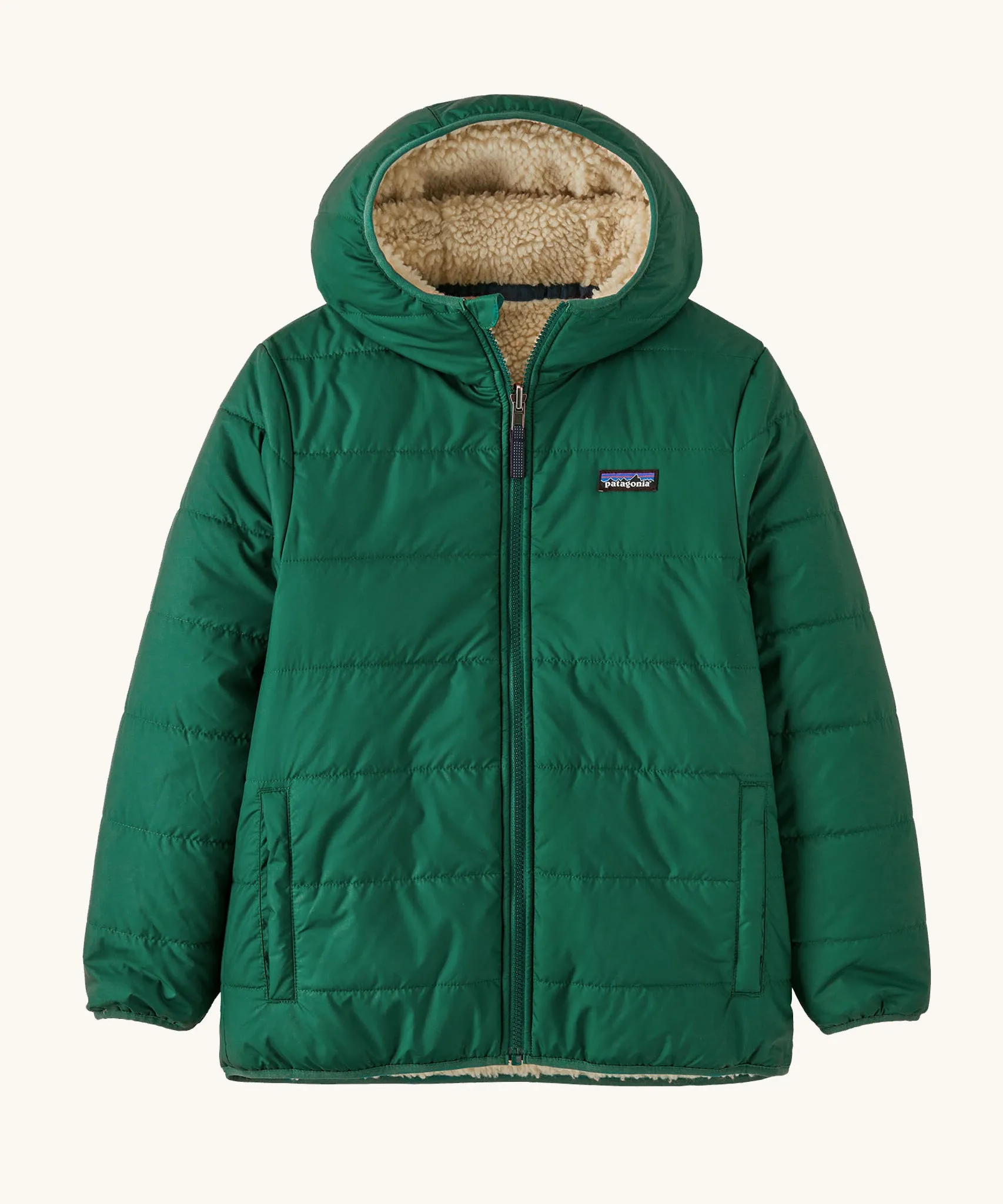 Patagonia Kids Reversible Ready Freddy Hoody - Conifer Green