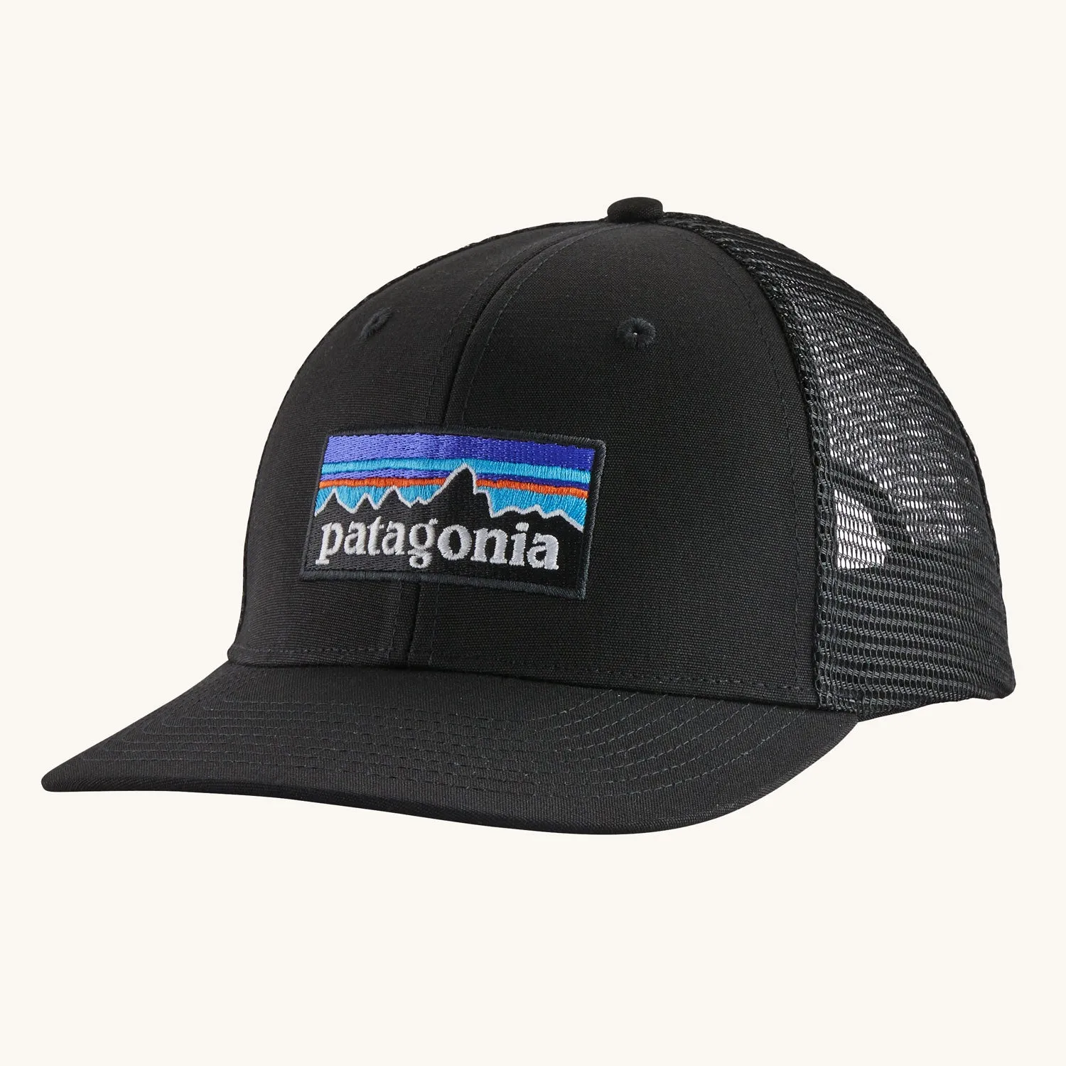 Patagonia P-6 Logo Trucker Hat Baseball Cap  - Black