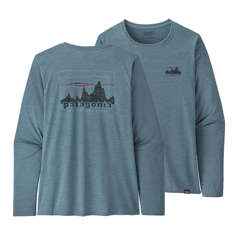 Patagonia Women's Long Sleeve Capilene Cool Daily Graphic Top - '73 Skyline: Light Plume Grey X-Dye