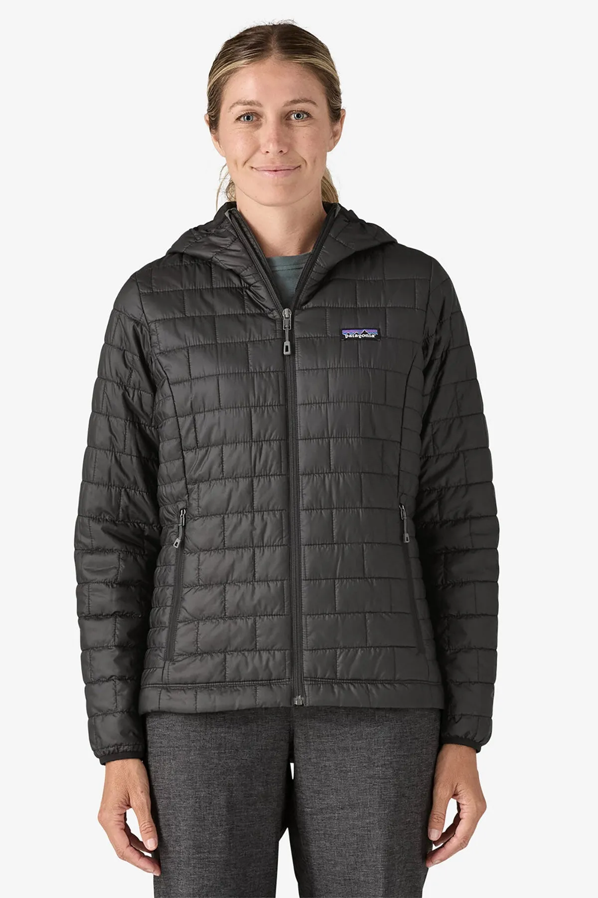 Patagonia Womens Nano Puff Custom Hoodies, Black