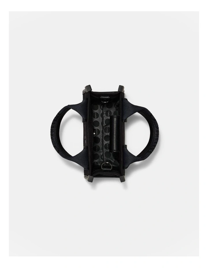Patch Micro Tote Bag in Black Gunmetal