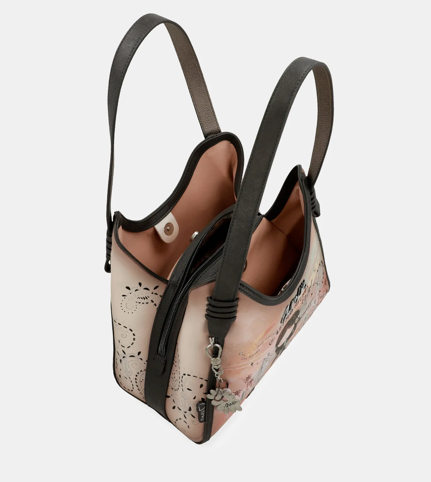 Peace & Love pink shoulder bag