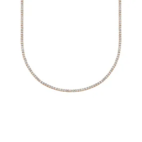 Perfect Collar Tennis Necklace - White Diamond / 14k Rose Gold