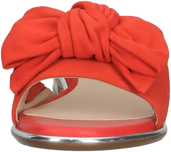 PETER KAISER mules pour femmes sandales en cuir véritable avec nœud décoratif ludique chaussures d'été 12127-782 rouge