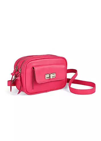 Pink Leather Camera Crossbody Bag by Kaleidoscope | Look Again