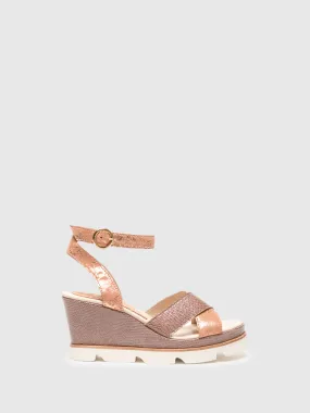 Pink Wedge Sandals