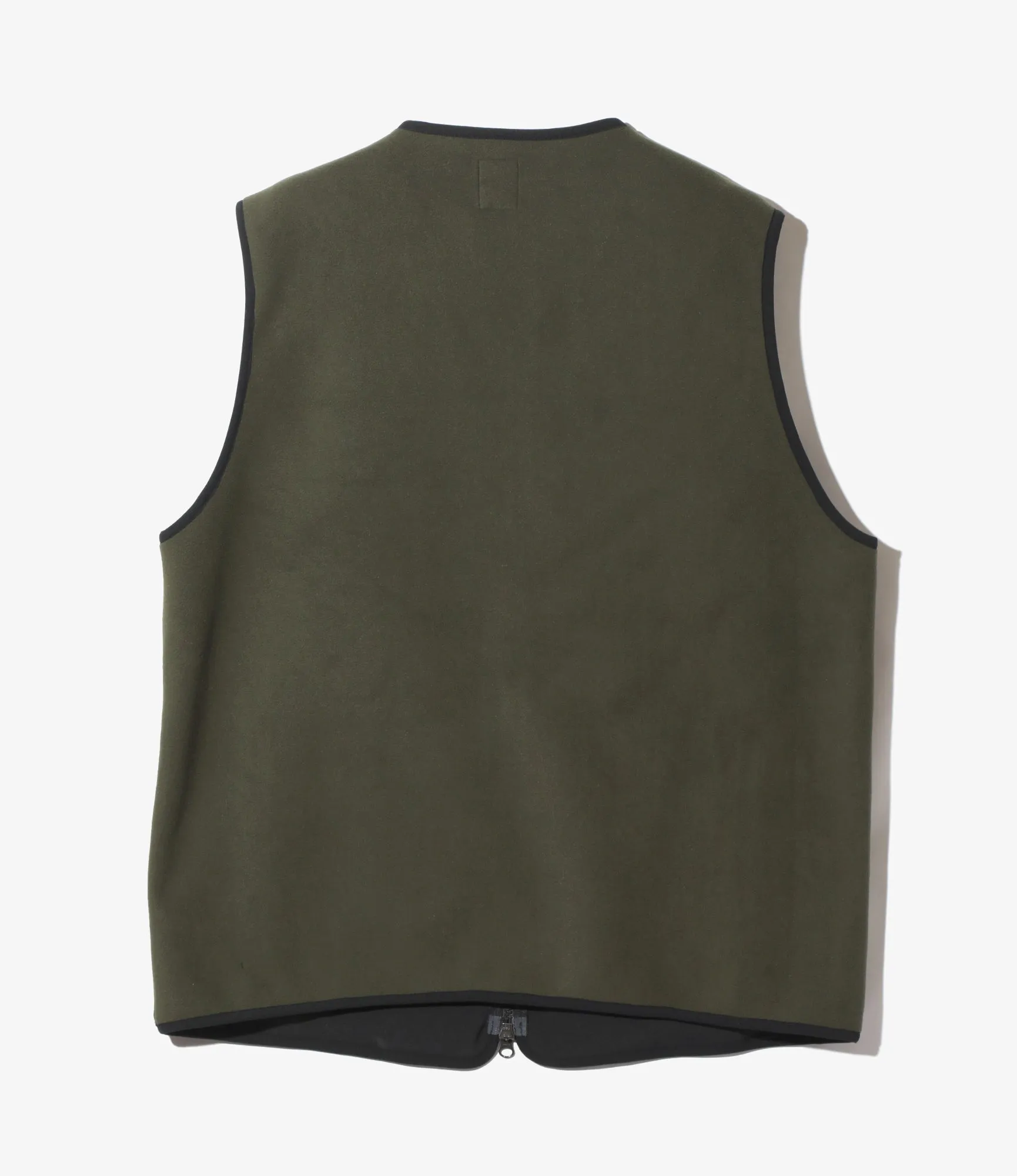 Piping Vest –Olive Poly Fleece