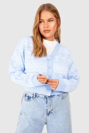 Plus Fairisle Christmas Crop Cardigan