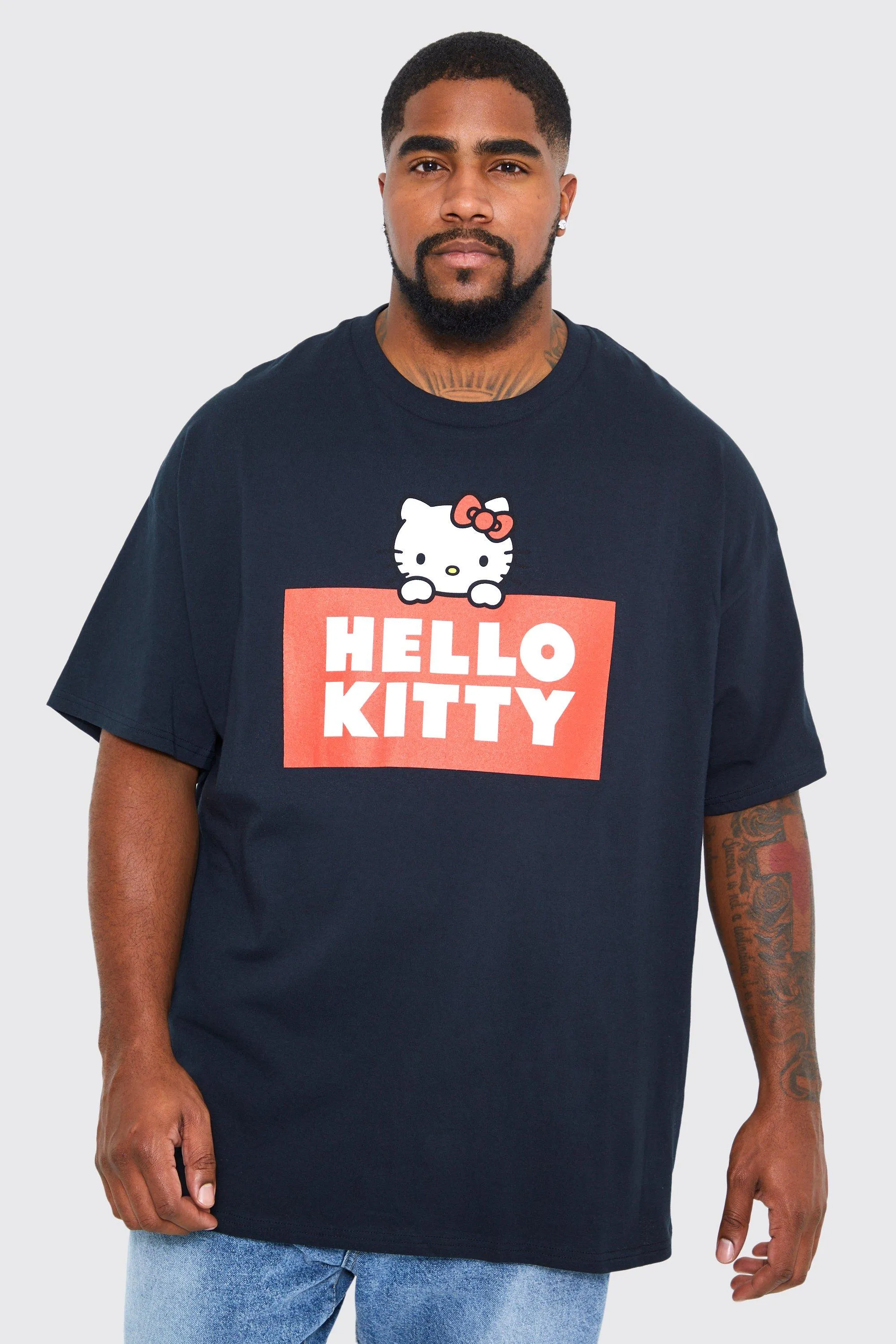 Plus Hello Kitty License T-shirt | boohooMAN UK