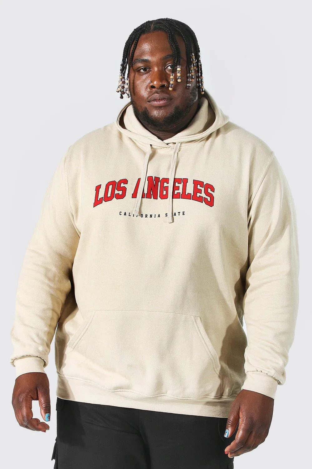 Plus Los Angeles Varsity Print Hoodie