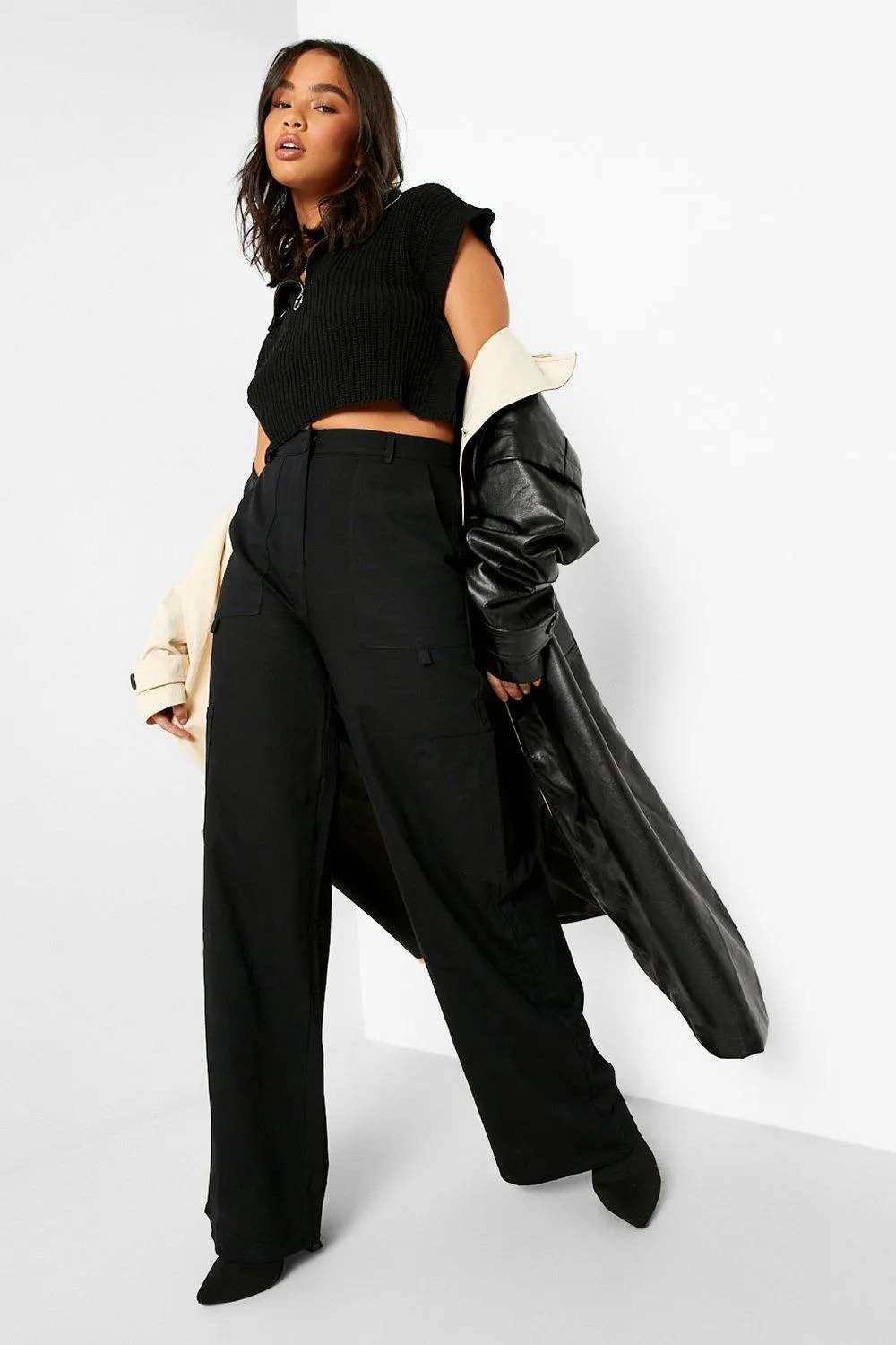 Pocket Cargo Wide Leg Pants