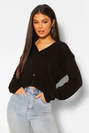 Pocket Detail Cropped Cardigan
