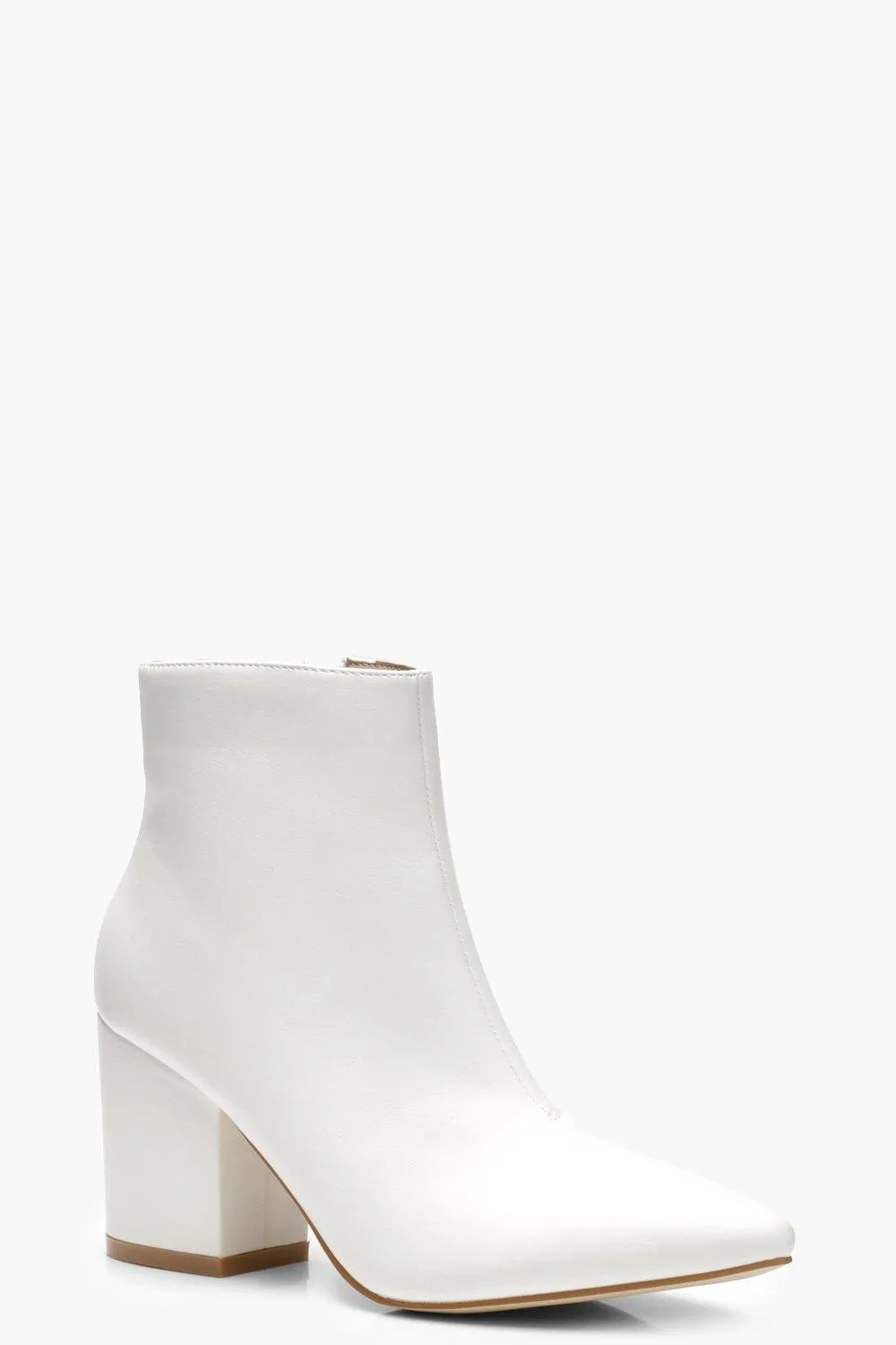 Pointed Toe Block Heel Ankle Shoe Boots