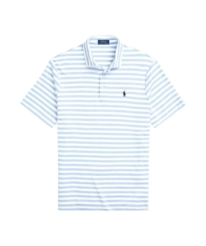 Polo Ralph Lauren Stripe Short Sleeves Polo Shirt | Sky Blue-710934557003 at kular fashion