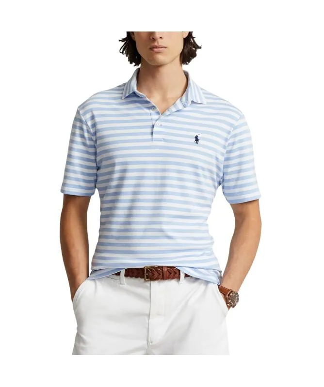 Polo Ralph Lauren Stripe Short Sleeves Polo Shirt | Sky Blue-710934557003 at kular fashion