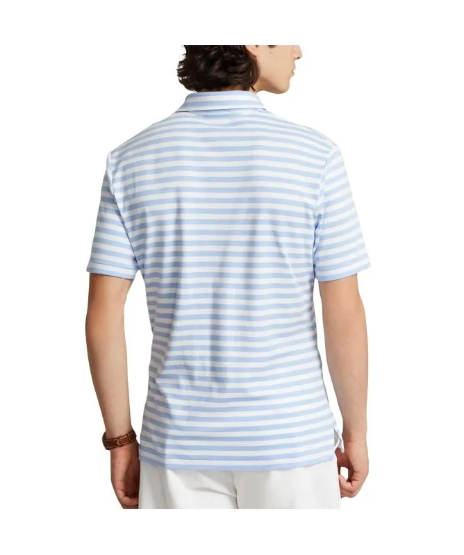 Polo Ralph Lauren Stripe Short Sleeves Polo Shirt | Sky Blue-710934557003 at kular fashion