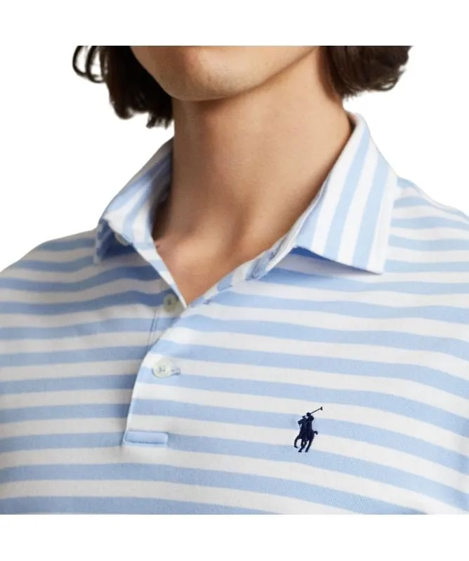 Polo Ralph Lauren Stripe Short Sleeves Polo Shirt | Sky Blue-710934557003 at kular fashion