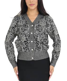 Printed Lurex Cardigan