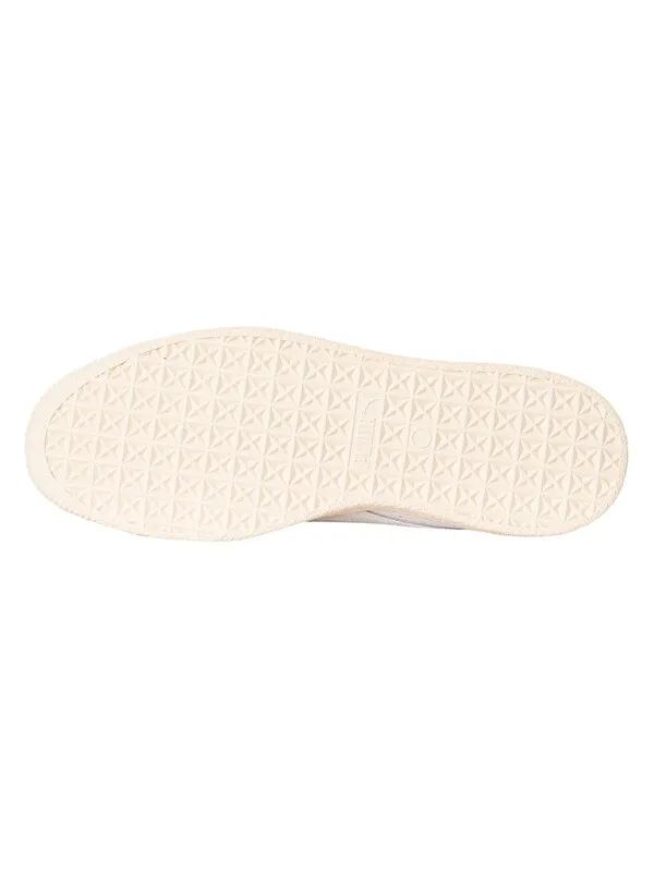 Puma Clyde Base Leather Trainers - White/Frosted Ivory