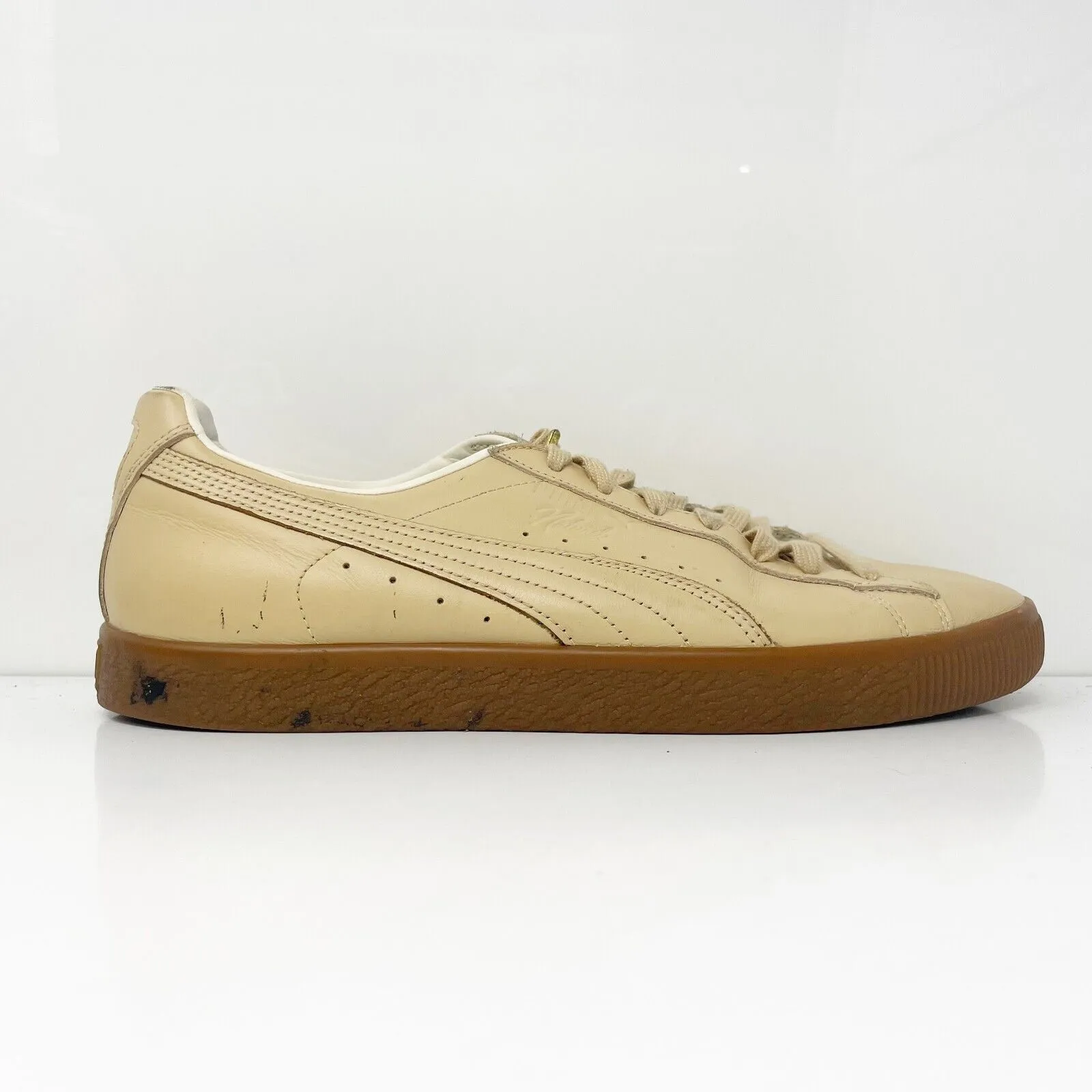 Puma Mens Clyde 364451 01 Beige Casual Shoes Sneakers Size 12