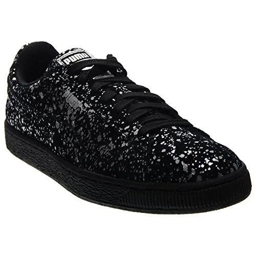 Puma Suede Splatter Metallic Round Toe Leather Sneakers-puma