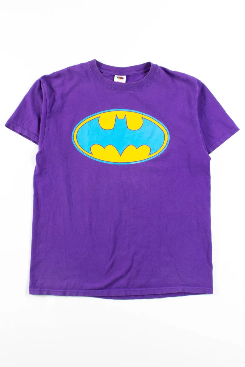 Purple Batman Logo Vintage T-Shirt