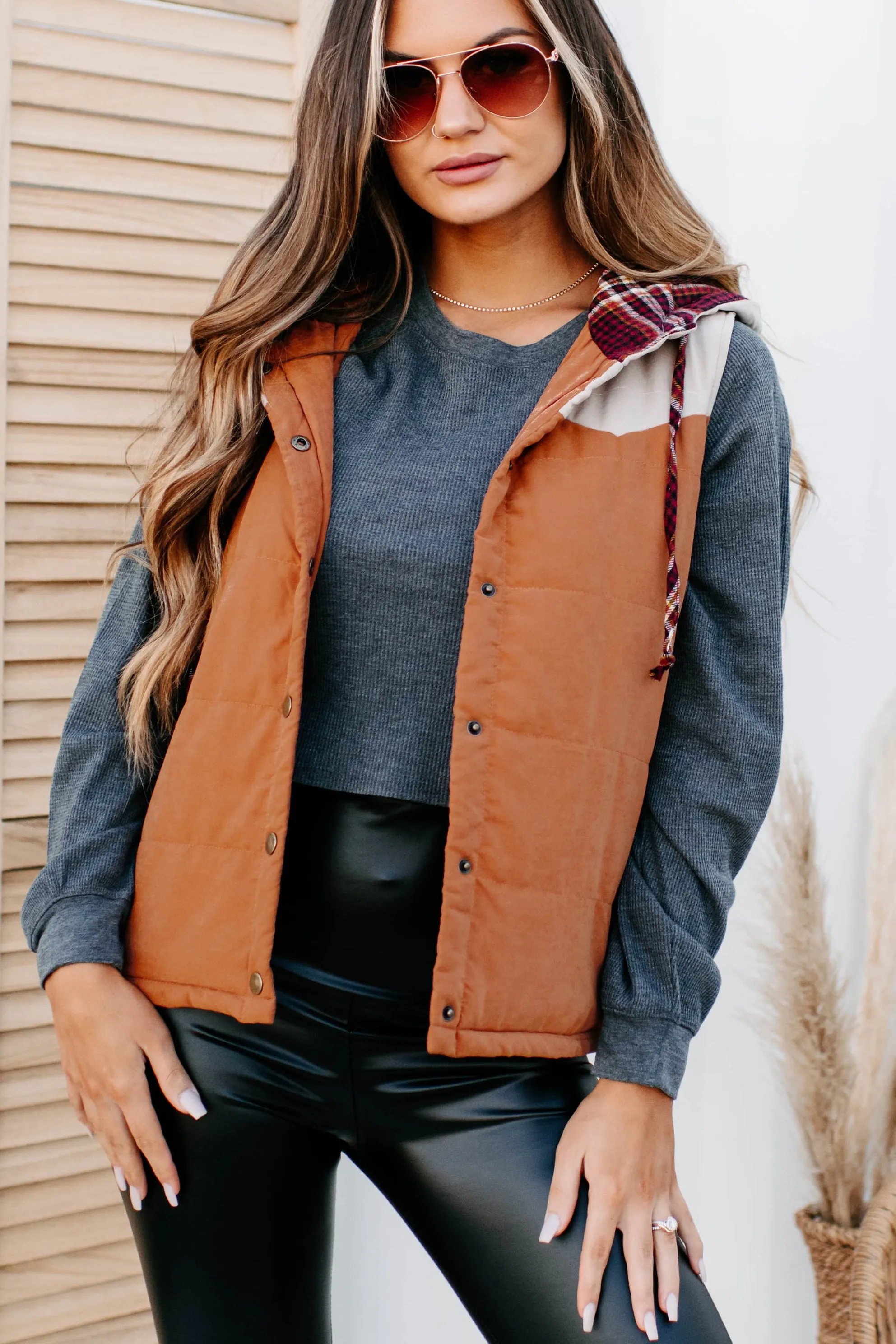Put On Hold Hooded Vest (Orange Multi)