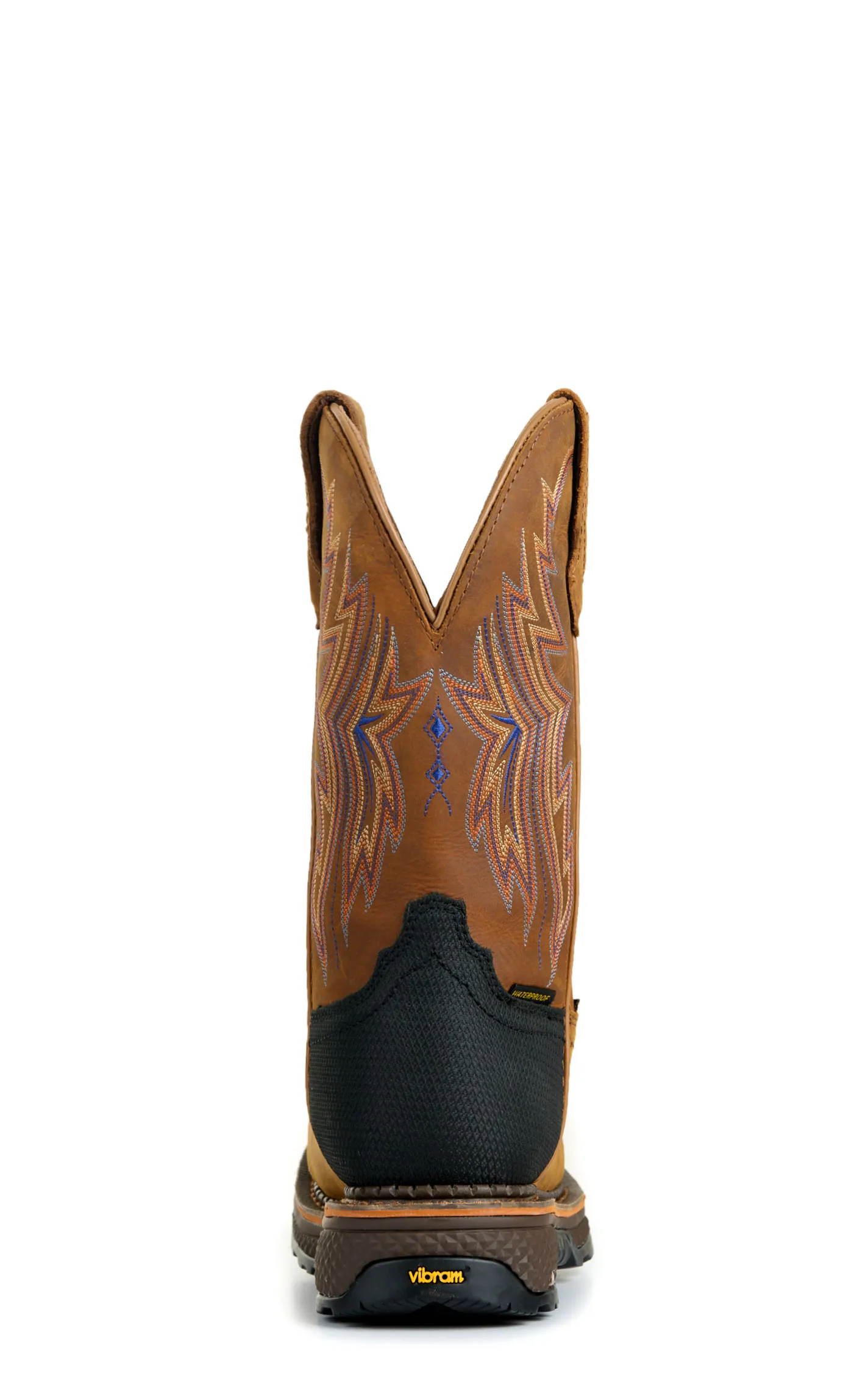 R. Watson Men's Tan and Bay Brown Waterproof Wide Square Composite Toe Cowboy Work Boot