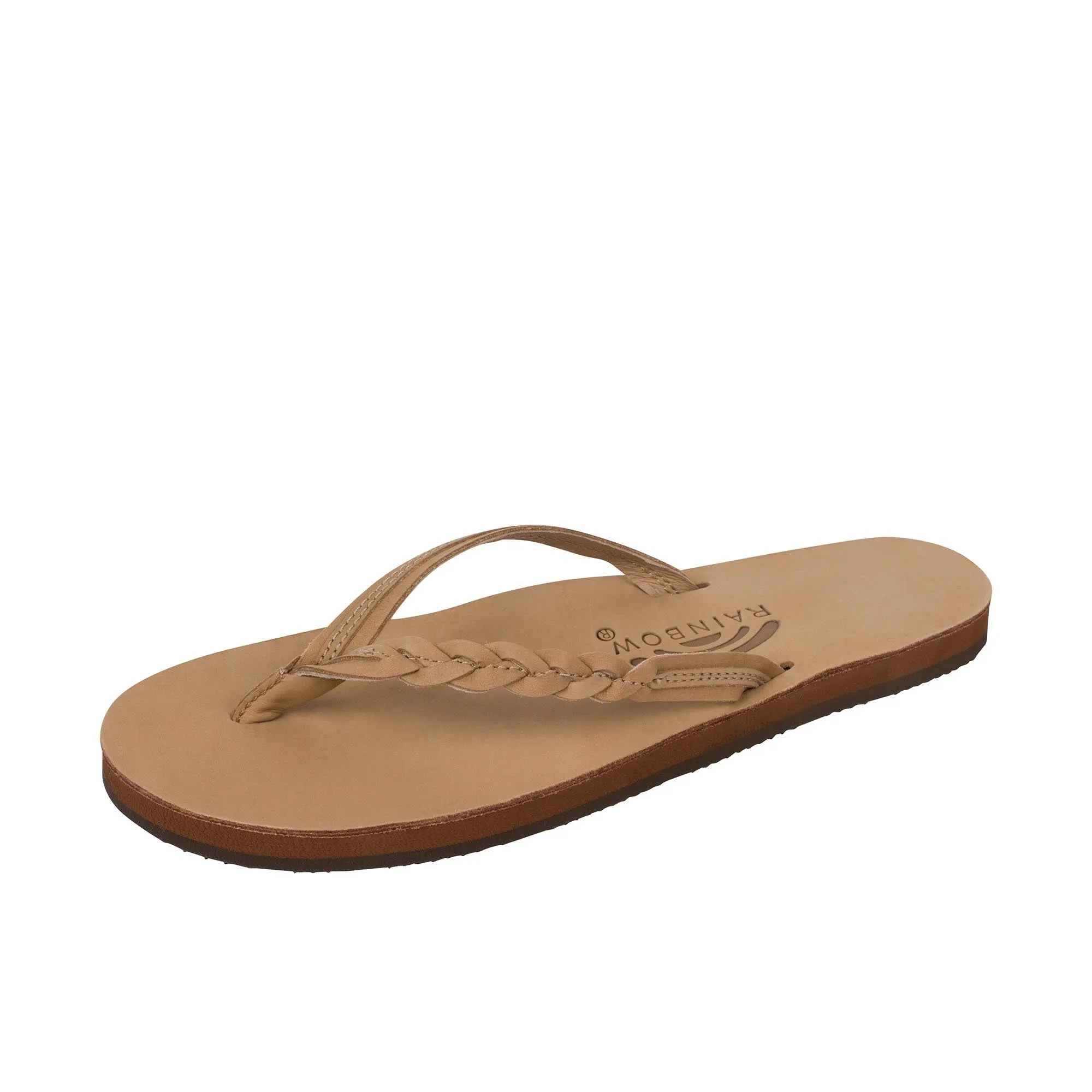 Rainbow Sandals Womens Flirty Braidy Single Layer Sierra Brown