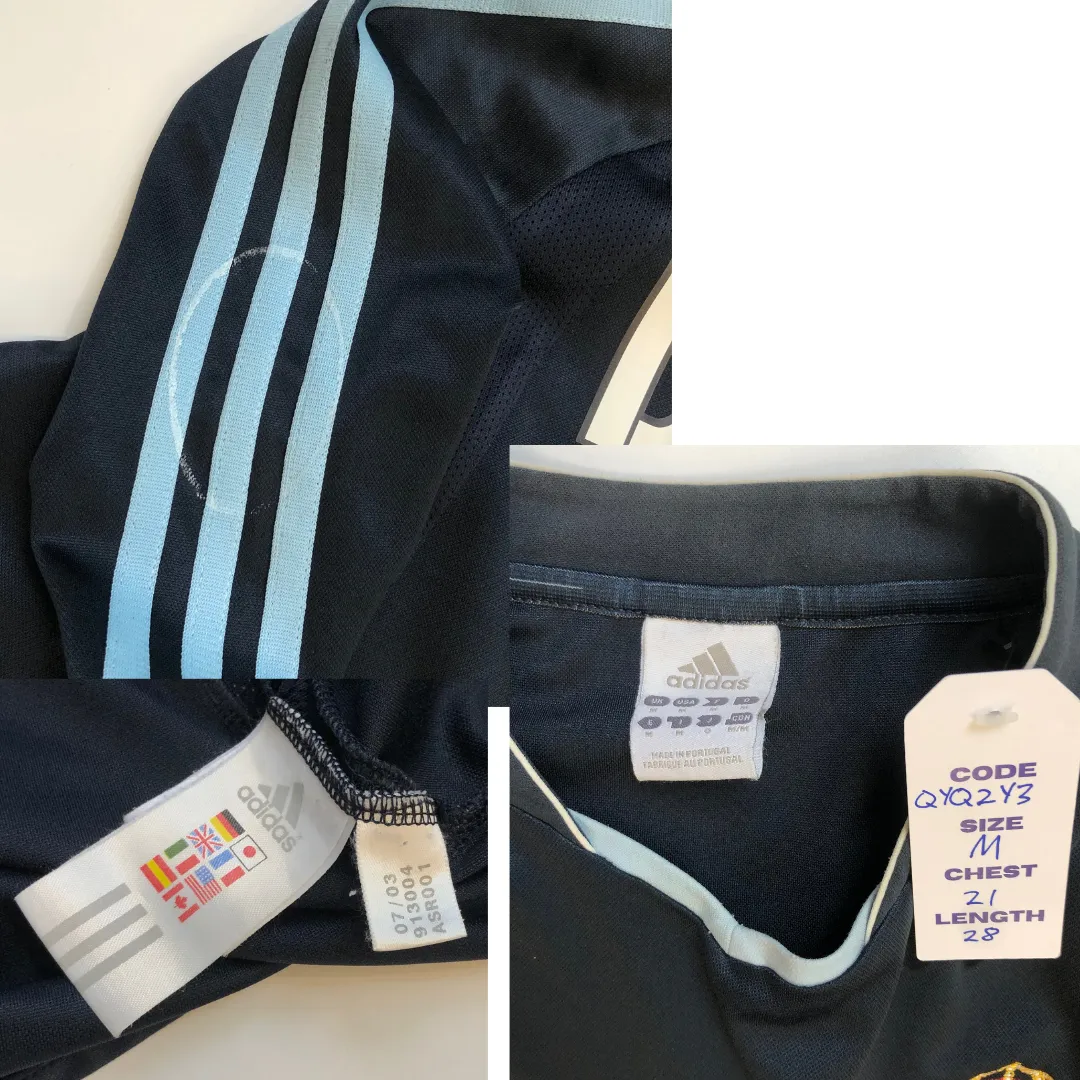 Real Madrid Original Beckham 2003/2004 Adidas Away Football Shirt Medium